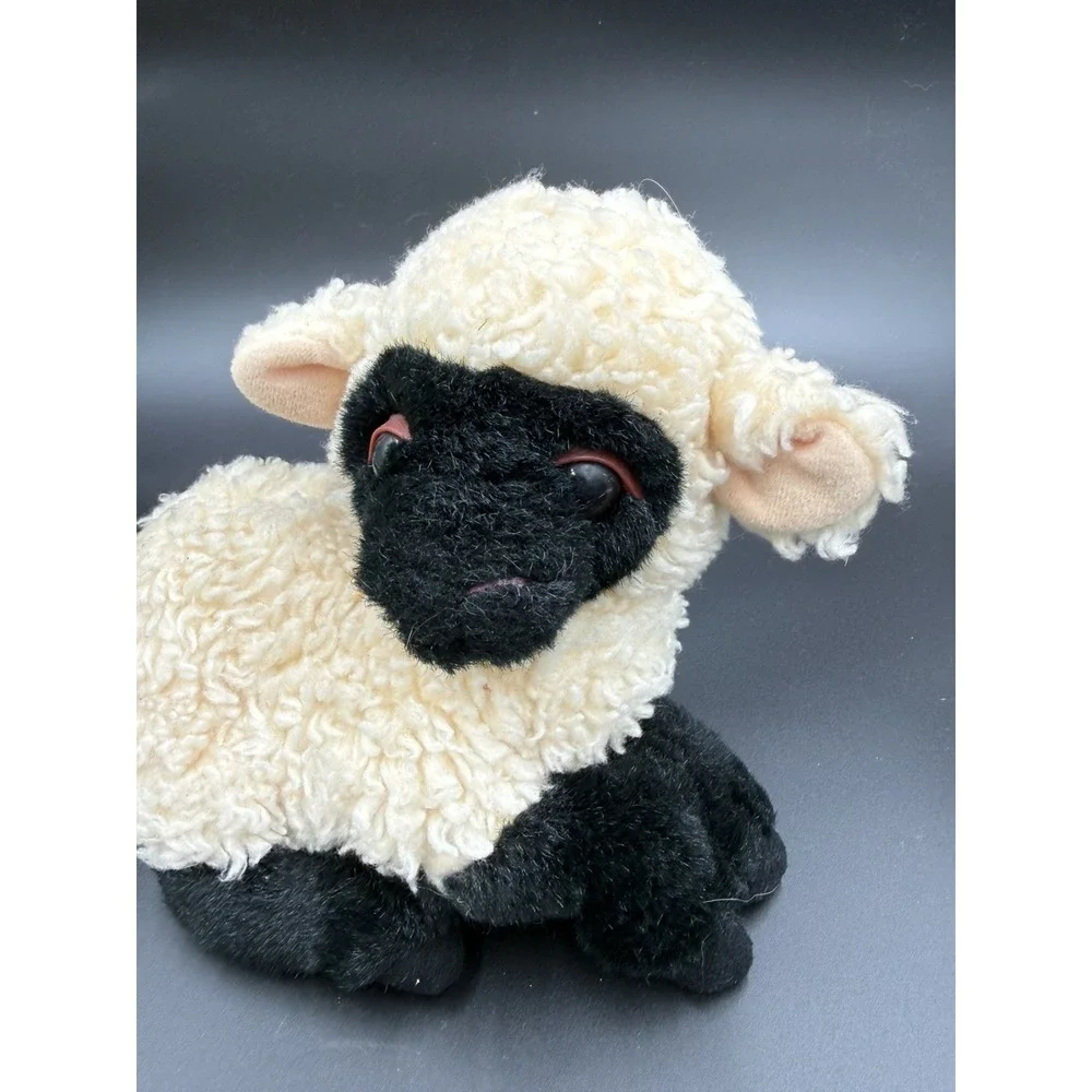 CUTE Vintage Sheep Plush - Small black & white - Presents Hamilton Gifts